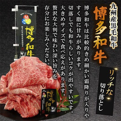 九州産黒毛和牛【博多和牛】リッチな切り落とし　計約1.2kg(約300g×4パック)(遠賀町)