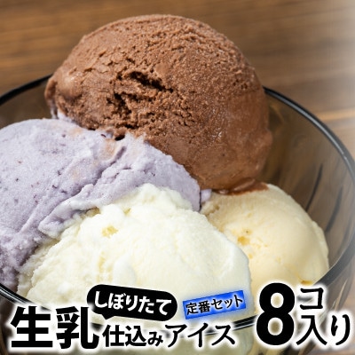 搾りたて生乳仕込みの濃厚ミルクアイス定番フレーバー　8個セット