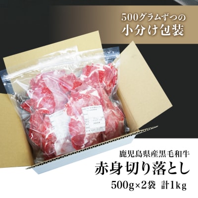 【鹿児島県産】黒毛和牛 赤身 切り落とし 1kg(500g×2)