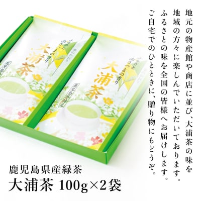 【新茶:5月発送開始】鹿児島県産緑茶 大浦茶 一番茶 2本セット(100g×2) [贈答用]