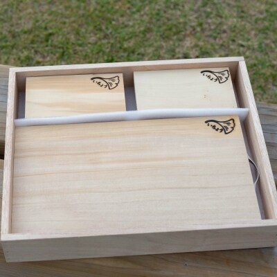 【家具職人が天然木で作りあげた】銀杏のまな板ギフトセット