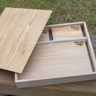 【家具職人が天然木で作りあげた】銀杏のまな板ギフトセット