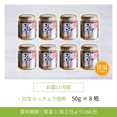 【鹿児島県産】白宝らっきょう佃煮 8個