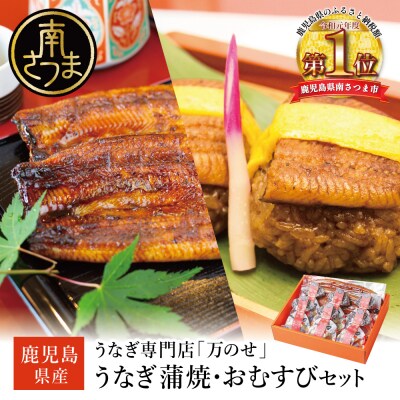 【鹿児島県産 鰻】うなぎ専門店「万のせ」 うなぎ蒲焼2尾とおむすび6個セット