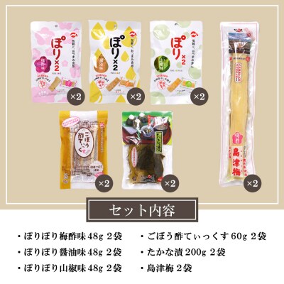 【九州産野菜使用】水溜食品 西郷どんのお漬物セット 6種 計12袋 地元の味 九州 国産 ギフト