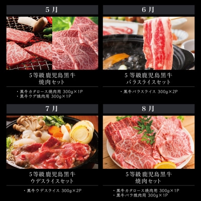 【JA食肉かごしま】鹿児島黒牛定期便(全12回) ステーキ すき焼き しゃぶしゃぶ 定期便