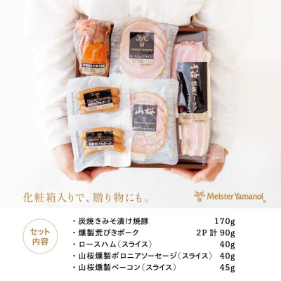 【お歳暮ギフト】マイスター 山野井  炭焼き焼豚とハムの詰め合わせ(5種)