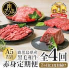 【特撰定期便 全4回】A5等級鹿児島産黒毛和牛赤身定期便 牛肉 冷凍 焼肉 ステーキ ブロック