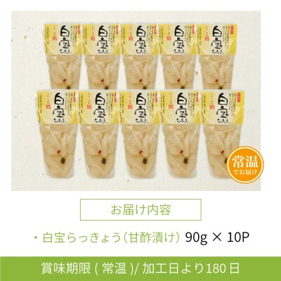 【お歳暮ギフト】鹿児島県産 白宝らっきょう(90g×10P)