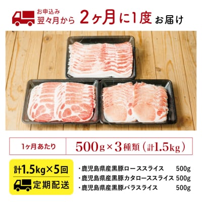 【定期便 全5回】鹿児島県産 黒豚しゃぶしゃぶ定期便 計1.5kg×5回 冷凍 スターゼン