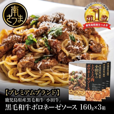 【プレミアムブランド】鹿児島県産黒毛和牛「小田牛」 ボロネーゼソース 3食(160g×3)
