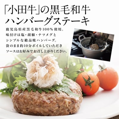 【プレミアムブランド】鹿児島県産黒毛和牛「小田牛」 牛肉100% ハンバーグステーキ 4個