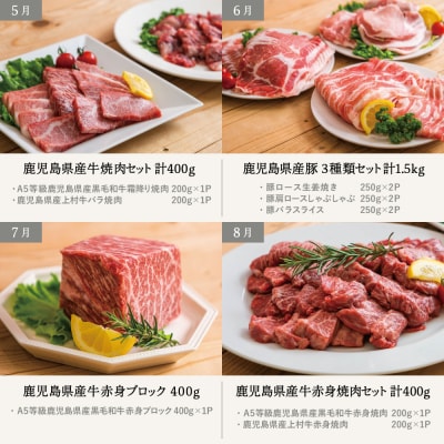【定期便 全12回】情熱牧場 鹿児島県産お肉の定期便 スタンダードコース