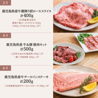 情熱牧場 鹿児島県産お肉の定期便 トライアルコース(全6回)
