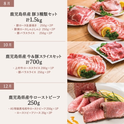 情熱牧場 鹿児島県産お肉の定期便 トライアルコース(全6回)