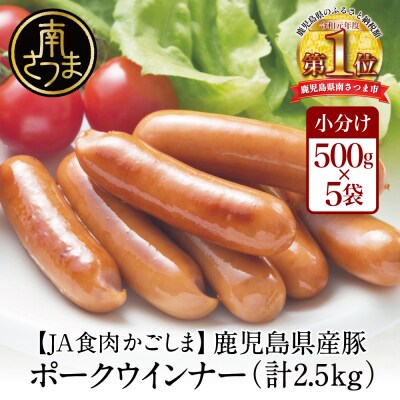 鹿児島県産豚肉のなめらかなポークウインナー2.5kg(500g&times;5P)