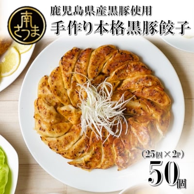 【鹿児島県産】手作り本格黒豚餃子 50個 (25個×2P)