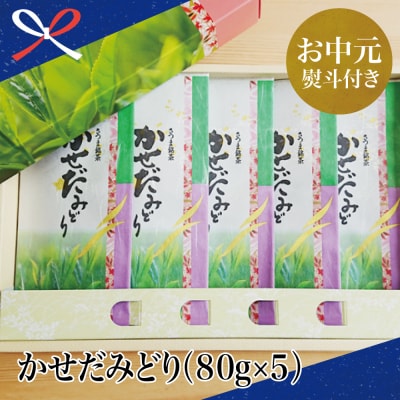 【お中元ギフト】鹿児島県産緑茶 かせだみどり(80g×5袋)