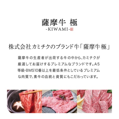 鹿児島県産黒毛和牛「薩摩牛 極」スライス3種食べ比べ 300g