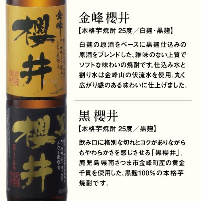 櫻井酒造 本格芋焼酎 一升瓶 飲み比べセット(1.8L×2本)【金峰櫻井・黒櫻井】 飲み比べ 人気