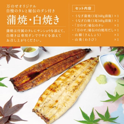 【母の日ギフト】鹿児島県産鰻 蒲焼・白焼きセット(手焼き)  計2尾 うなぎ専門店「万のせ」