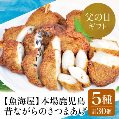 【父の日ギフト】【本場鹿児島】昔ながらのさつまあげ 5種 計30個