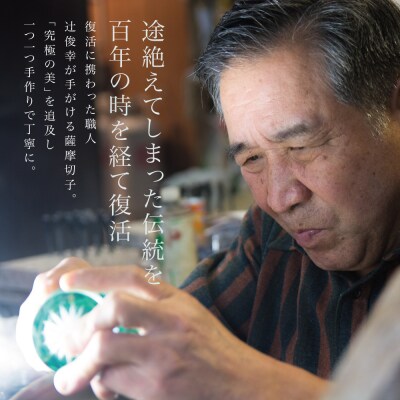 薩摩切子 辻俊幸 小付鉢 レモンカット 紫 ツジガラス工芸 ①