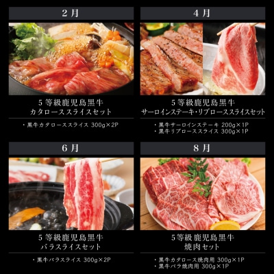【JA食肉かごしま】鹿児島黒牛定期便(全6回)  黒毛和牛 牛肉 定期便