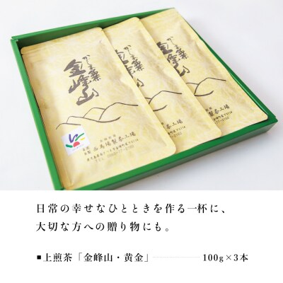 【西馬場製茶】かごしま茶「金峰山・黄金」3本セット(100g×3) 上煎茶
