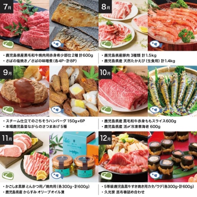 海幸山幸エクストラ定期便(全12回) ハンバーグ 刺身 しゃぶしゃぶ すき焼き マグロ 牛肉 豚肉