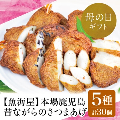 【母の日ギフト】本場鹿児島 昔ながらのさつまあげ 5種 計30個