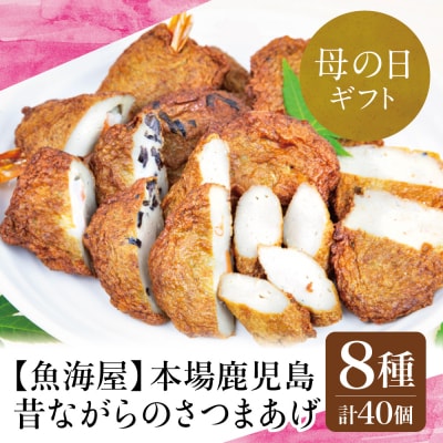 【母の日ギフト】本場鹿児島 昔ながらのさつまあげ 8種 計40個