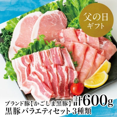 【父の日ギフト】【ブランド黒豚】かごしま黒豚 3種類 計600g バラエティセット