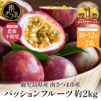 鹿児島県産 パッションフルーツ 約2kg(10～12個程度×2箱) ◆6～8月順次お届け◆