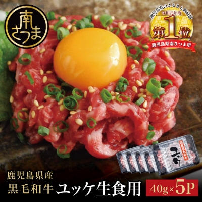 【期間限定】鹿児島県産 黒毛和牛ユッケ 40g×5P タレ付 生食認定工場 カミチク