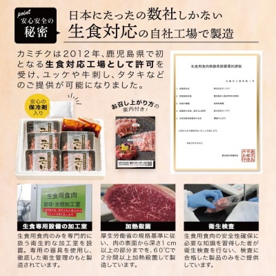 【期間限定】鹿児島県産 黒毛和牛ユッケ 40g×5P タレ付 生食認定工場 カミチク