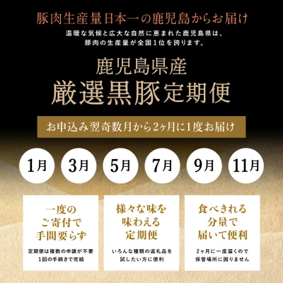 【定期便】畜産王国鹿児島の厳選黒豚定期便(全6回)