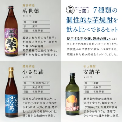 【本格芋焼酎】希少銘柄厳選 飲み比べ 7種(7本)  鹿児島 南さつま市