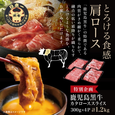 ★特別企画★ 5等級 鹿児島黒牛 カタローススライス 計1.2kg JA食肉かごしま
