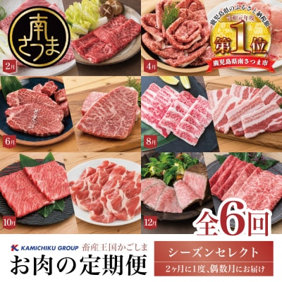 【定期便 全6回】情熱牧場 鹿児島県産お肉の定期便 シーズンセレクト