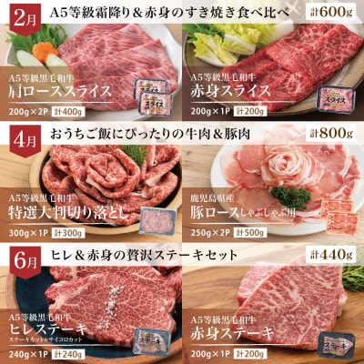 【定期便 全6回】情熱牧場 鹿児島県産お肉の定期便 シーズンセレクト