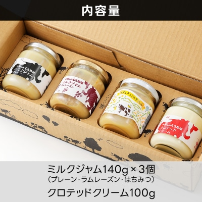 十勝しんむら牧場 放牧牛のミルクジャム・クロテッドクリームセット 計4個 北海道 スイーツ