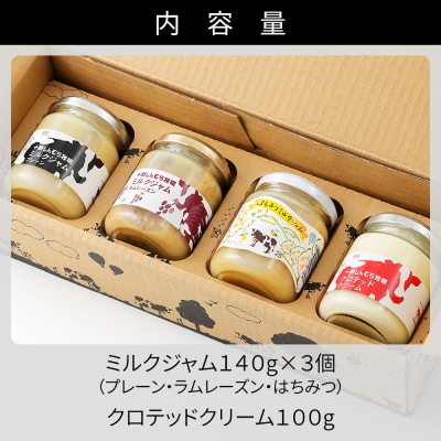 十勝しんむら牧場 放牧牛のミルクジャム・クロテッドクリームセット 計4個 北海道 スイーツ