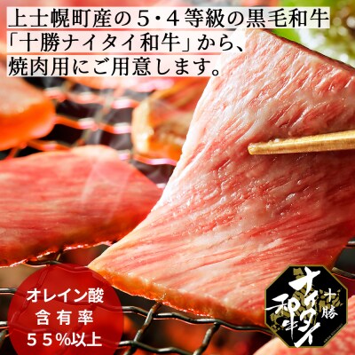 十勝ナイタイ和牛　肩ロース焼肉 400g 北海道産 5・4等級黒毛和牛 オレイン酸含有率55%以上