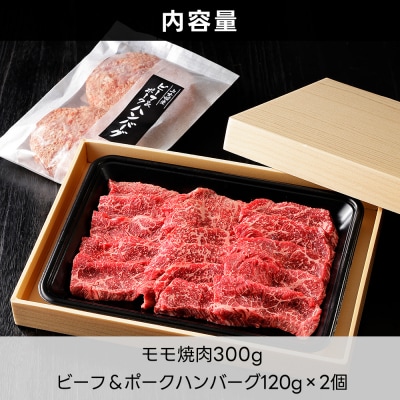 十勝ナイタイ和牛 モモ焼肉とハンバーグセット 計540g 北海道産 5・4等級黒毛和牛