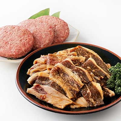 ニークファクトリーの道産和牛味付きカルビとハンバーグセット<計1.3kg>