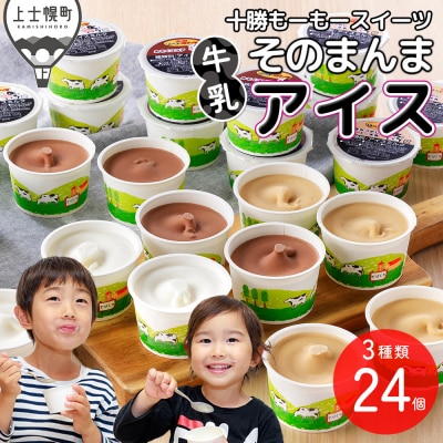 十勝もーもースイーツ 牛乳そのまんま アイス 3種セット 80ml×24個 北海道 アイスミルク
