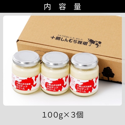 十勝しんむら牧場 無塩 クロテッドクリーム 100g×3個 北海道 放牧牛乳使用