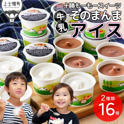 十勝もーもースイーツ 牛乳そのまんま アイス&ココア 80ml×16個 北海道 アイスミルク