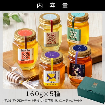 十勝養蜂園 蜂蜜 はちみつ ハチミツ 国産 160g×5種 はちみつ ハチミツ 純粋 無添加 保存食
